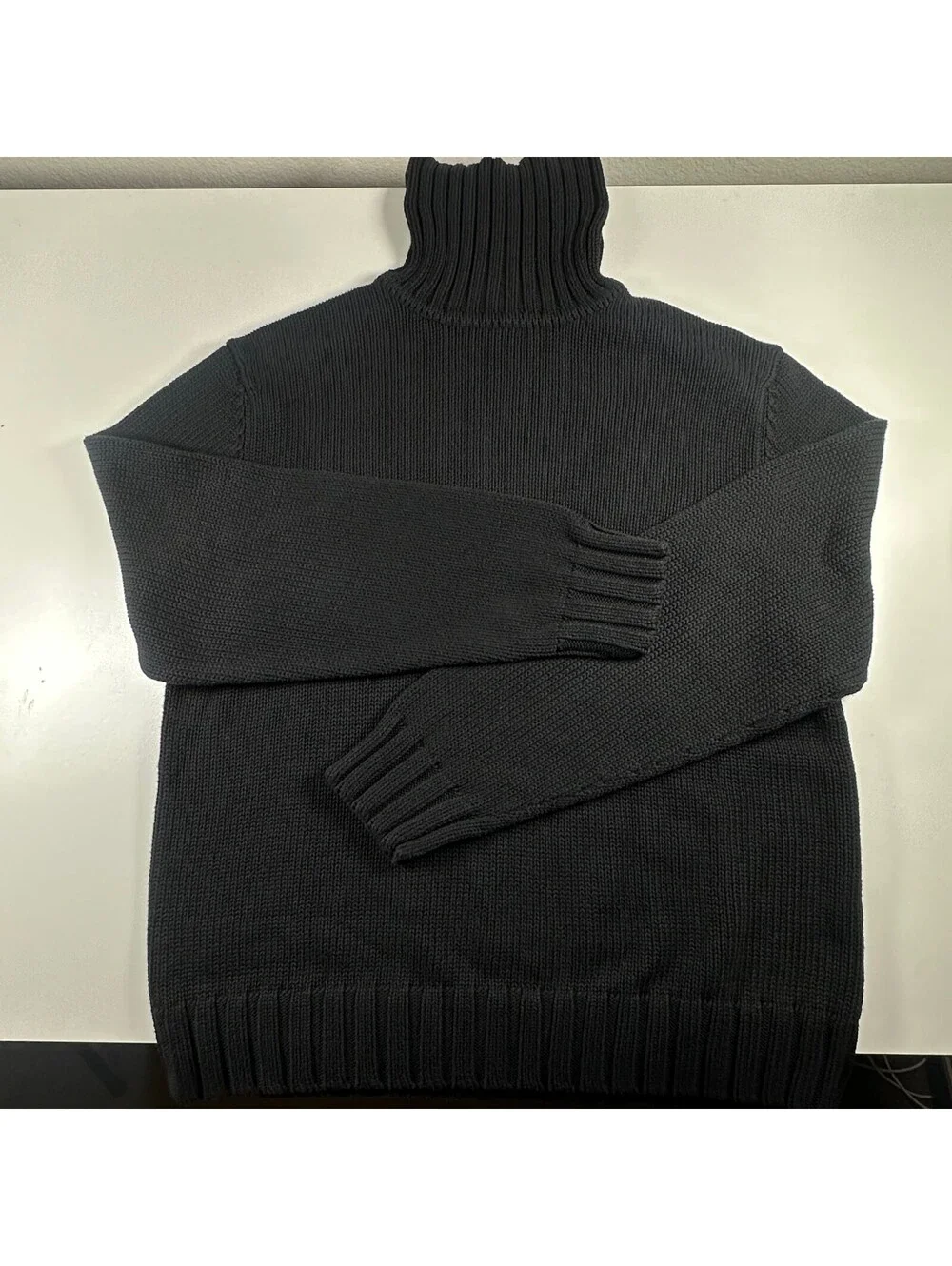 Banana Republic Black Cotton Knit Heavy turtleneck sweatshirt XL